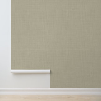 Beige linen texture solid colour wallpaper
