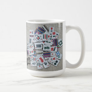 Beige- mah jongg mug