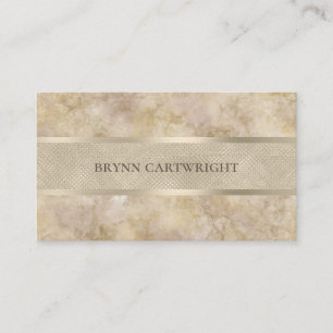 Beige Marble and Champagne Shimmer Modern Elegant Business Card