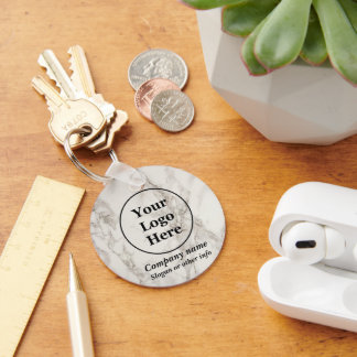 Beige marble key ring