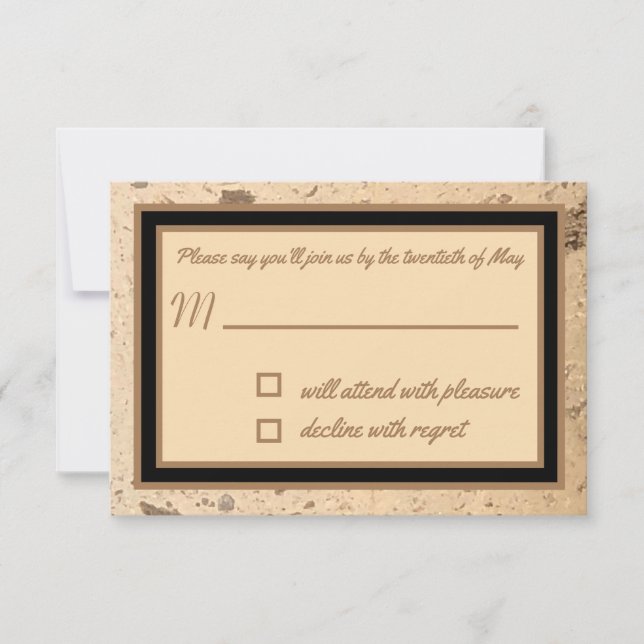 Beige Marble RSVP Card (Front)