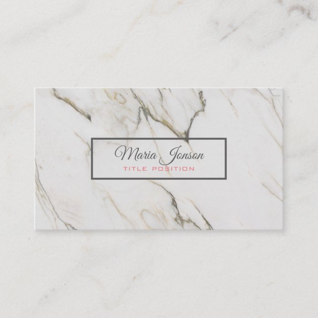 Beige Marble Stone Business Card (Front)