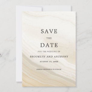 Beige Marble Stone  Save The Date