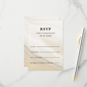 Beige Marbled RSVP Card