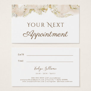 beige marbling design Appointment Card