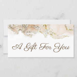 beige marbling design gift certificate