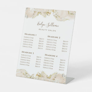 Beige Marbling Design Price List  Pedestal Sign