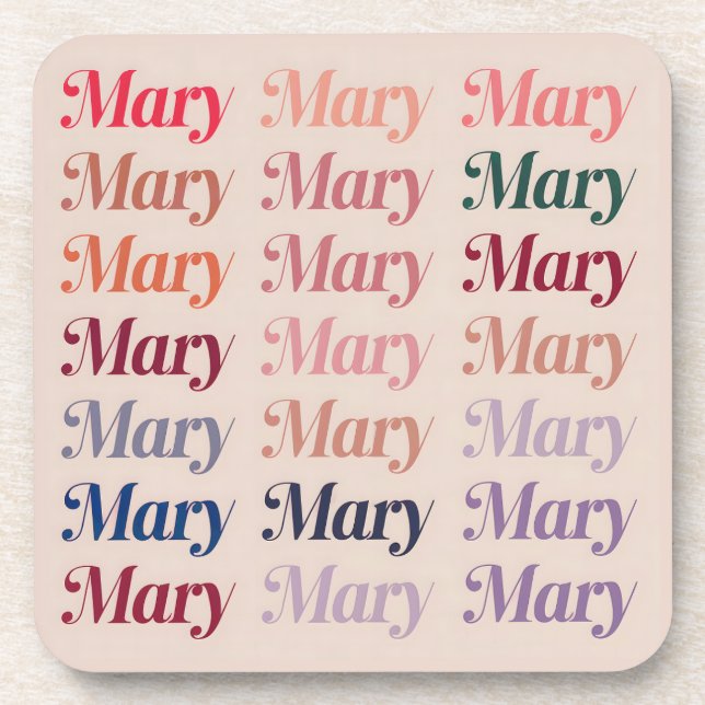 Beige Mary Plastic Coasters Set (Front)