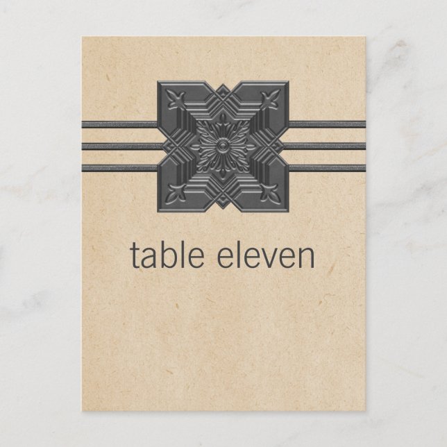 Beige Medallion Border Table Postcard (Front)