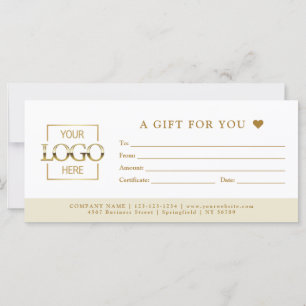 Beige Minimal Business Gift Certificate Template