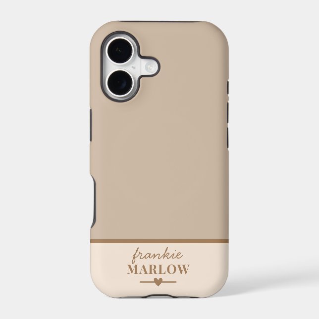 Beige Minimal Modern Initial Monogram Name (Back)