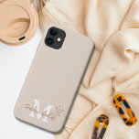 Beige Minimal Modern Initial Monogram Name Case-Ma Case-Mate iPhone Case<br><div class="desc">Do you love to change your iPhone cover as often as we do? Check out this Beige Minimal Modern Initial Monogram Name iPhone 13 Case. You can personalise it very easily with your own name and monogram. And as a bonus, there are some added doodle stars. Happy customising! With love,...</div>