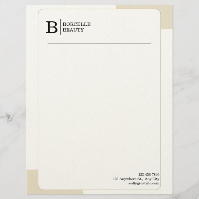 Beige Minimal Professional Business Letterhead (Front)