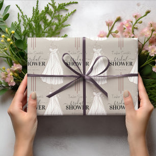 Beige Minimalist Bridal Shower Cute Wrapping Paper