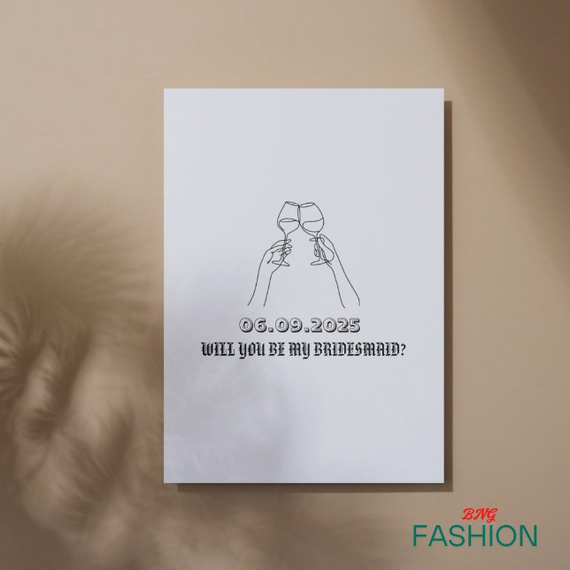 Beige Minimalist Bridesmaid Proposal Invitation (Creator Uploaded)