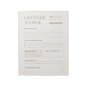 Beige Minimalist Daily Gratitude Mindfulness Gift Notepad