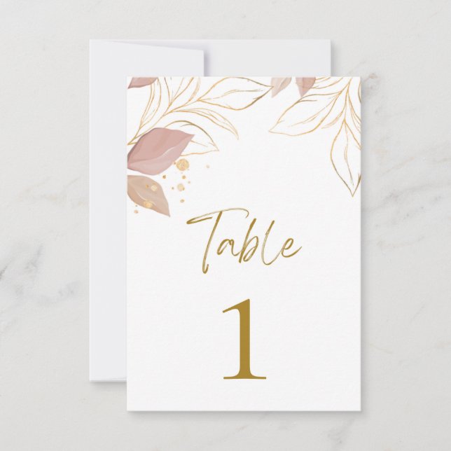 Beige Minimalist Number Card (Front)