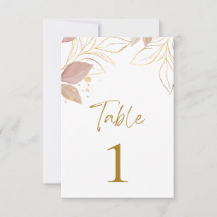 Beige Minimalist Number Card