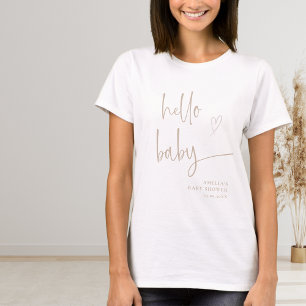 Beige Minimalist Script Mommy To Be Baby Shower T-Shirt