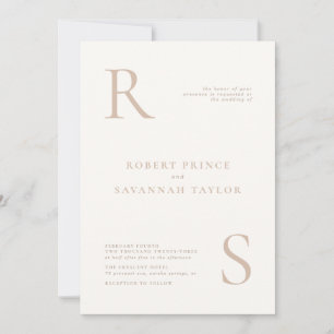 Beige Minimalist Wedding Invitation