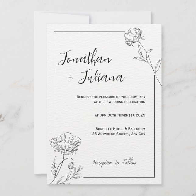 Beige Minimalist Wedding Invitation (Front)