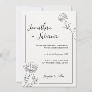 Beige Minimalist Wedding Invitation