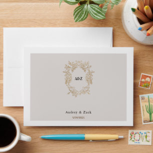 Beige Minimalist WEDDING INVITATION CARD Envelope