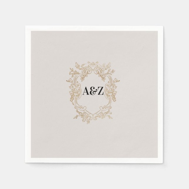 Beige Minimalist WEDDING  Napkin (Front)
