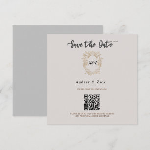 Beige Minimalist WEDDING QR SCAN CARD