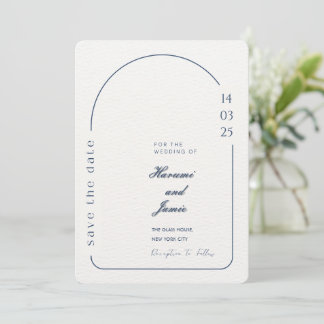 Beige Minimalist Wedding Save the Date Invitation