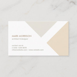 Beige Minimalist white modern professional smart Business Card