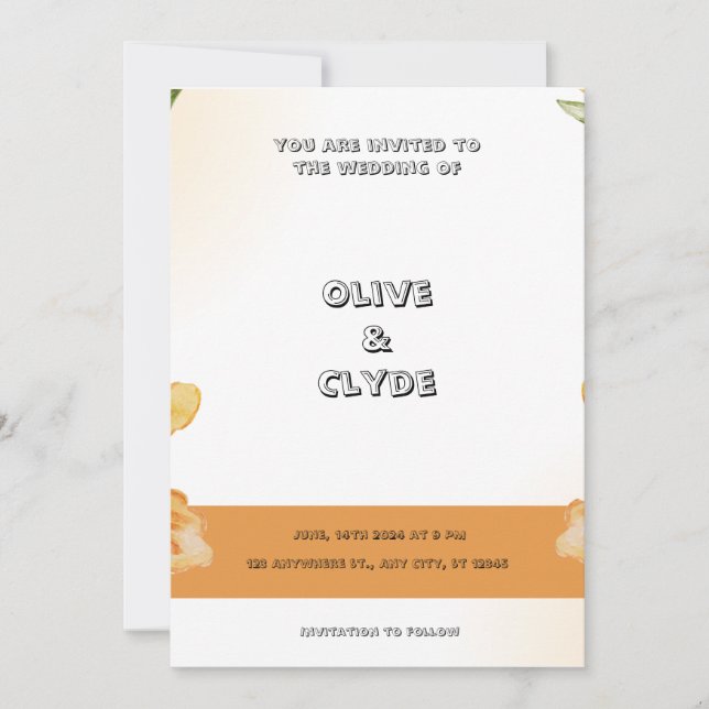 Beige Moca Aesthetic Minimalist Wedding Invitation (Front)