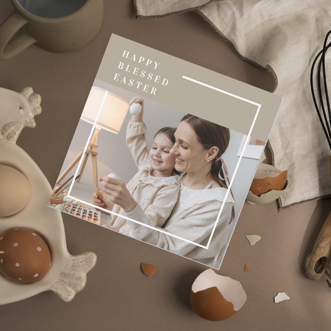 Beige Modern Family Photo | Happy Blessed Easter (Creator Uploaded)