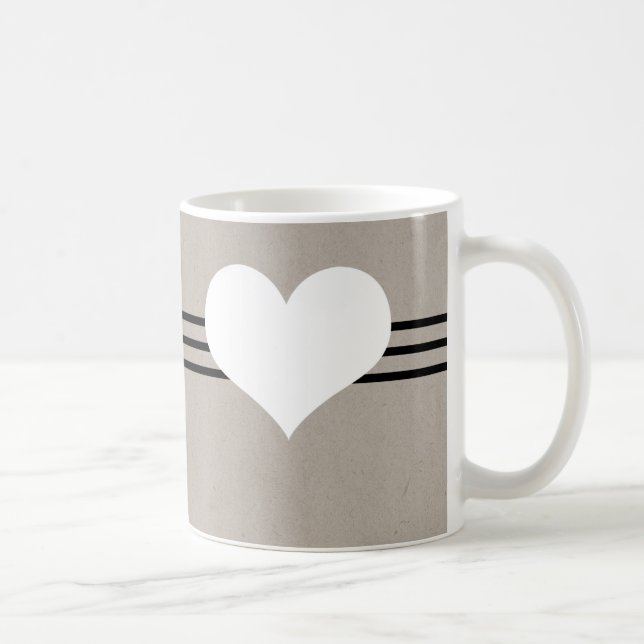 Beige Modern Heart Mug (Right)