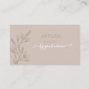 Beige Modern Minimalist Artisan Bakery Business Card