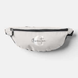 Beige Modern Minimalist Monogrammed Bum Bags