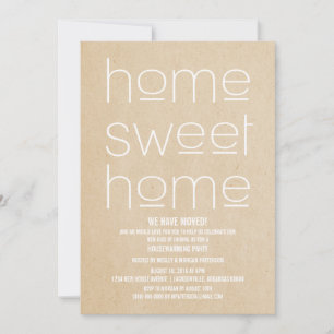 Beige Modern Sweet Home Housewarming Party Invitation