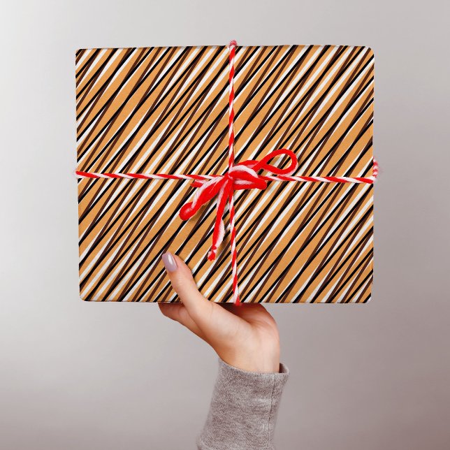 Beige Moiré Stripes - Optical illusion - Abstract Wrapping Paper (Creator Uploaded)