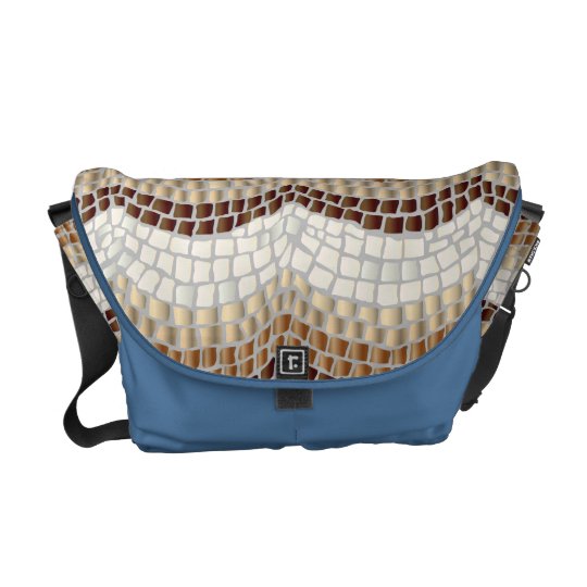 Beige Mosaic Medium Messenger Bag