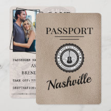 Beige Nashville Passport Save The Date
