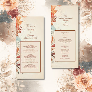 beige natural vintage wedding program & menu