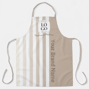 Beige Neutral Stripe Coffee Shop Barista Apron