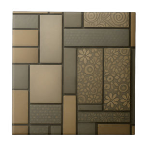 Beige Neutral Tile Mosaic Pattern