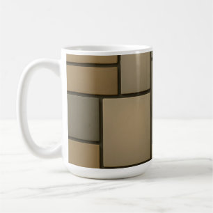 Beige Neutral Tile Mosaic Pattern Coffee Mug