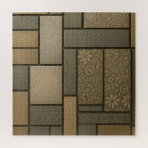 Beige Neutral Tile Mosaic Pattern Jigsaw Puzzle