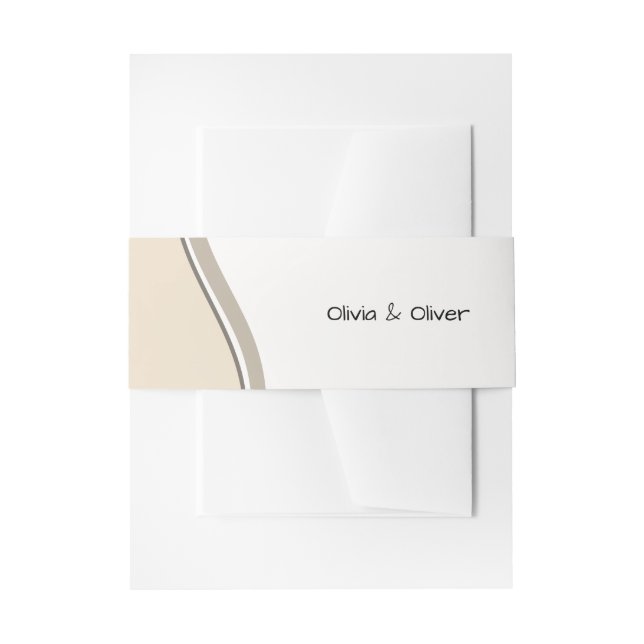 Beige, New Beginning, Wedding Stationery Invitation Belly Band (Front Example)