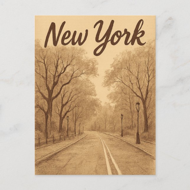 Beige new york  postcard (Front)