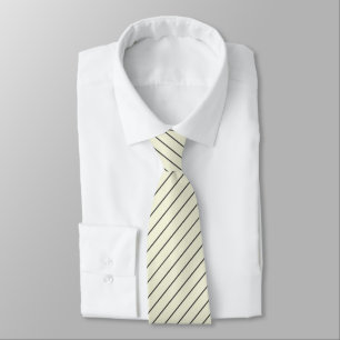 Beige (Off White) with Charcoal Grey Pinstripes Tie