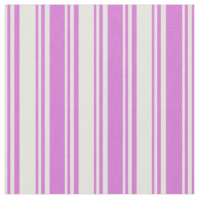 Beige & Orchid Lined Pattern Fabric (Close Up)