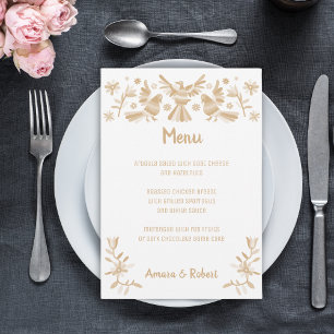 BEIGE OTOMI MEXICAN WEDDING MENU